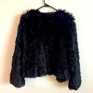 SOLD-Black funky furry jacket